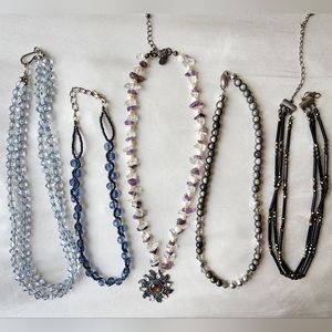 Bundle of 5 beaded Chokers. 3 are adjustable.